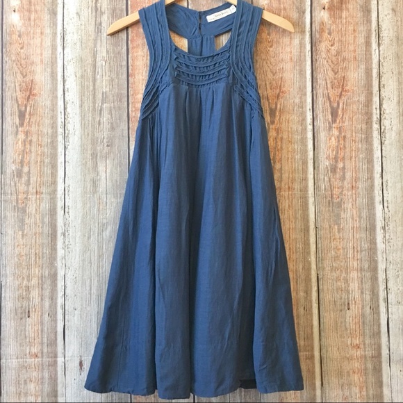 SOLD ❌ Zara Basic | Blue Baby Doll Mini  Dress S - Picture 2 of 8